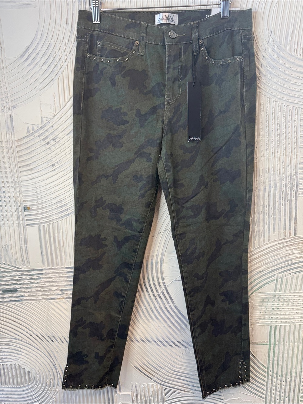 Nicole Miller Women's Skinny Jeans - Green Camo N0624